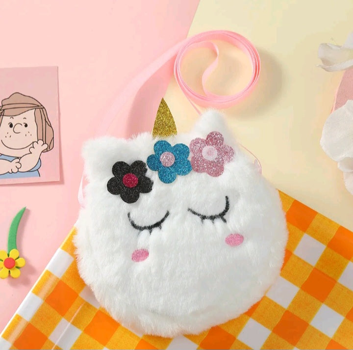 GIRL'S ANIMAL PLUSH CROSSBODY BAG