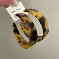 LADIES AUTUMN WINTER LEOPARD C-SHAPED  EARRINGS