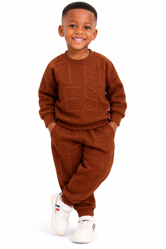 BOY'S AUTUMN CASUAL PATTERN LONG-SLEEVE 2PCS SET