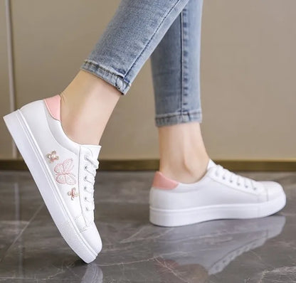 GIRL'S CASUAL BUTTERFLY LACE-UP SNEAKERS