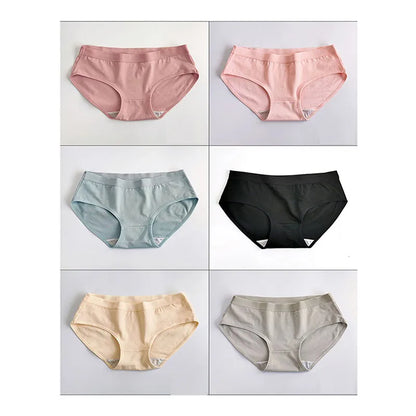 LADIES BREATHABLE PURE COTTON MID-WAIST TIGHT TRIANGLE PANTIES