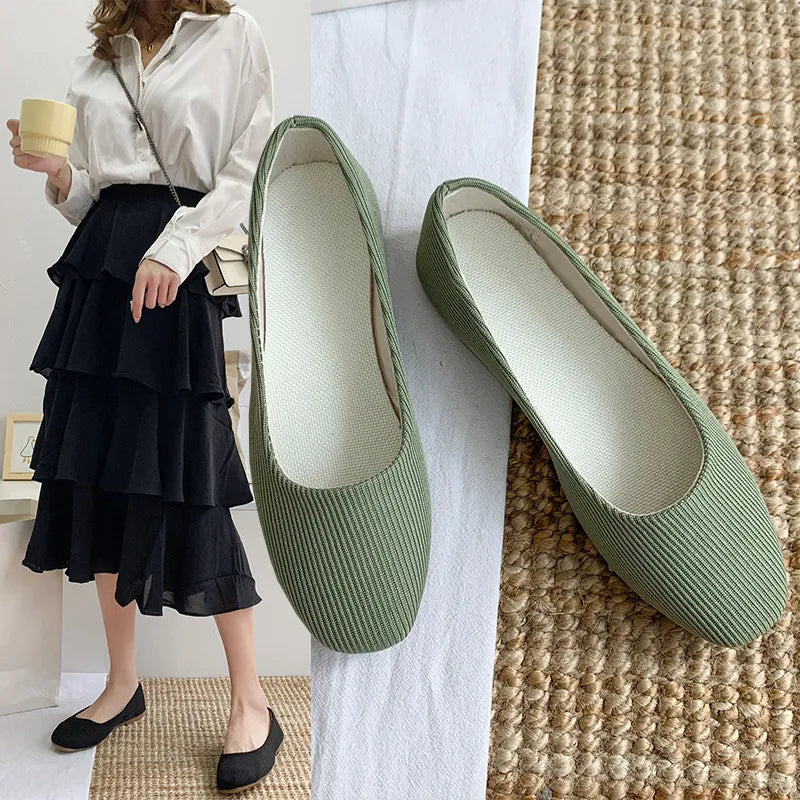 GIRL'S CASUAL KNIT UPPER FLAT LOAFERS