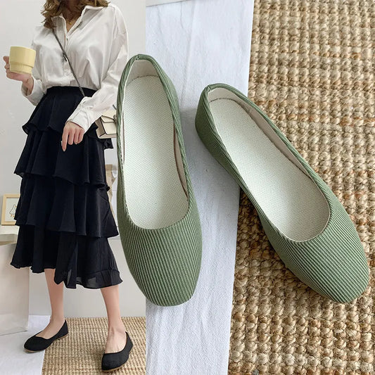 GIRLS CASUAL KNIT UPPER FLAT LOAFERS