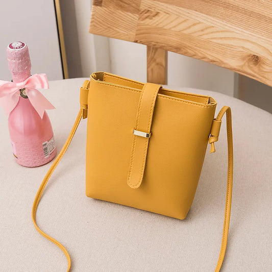 LADIES SQUARE ZIPPER MINI SINGLE SHOULDER CROSSBODY BUCKET BAG