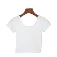 LADIES EDGY SHORT-SLEEVE CROP TOP