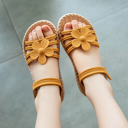 GIRL'S FLOWER PATTERN SANDALS