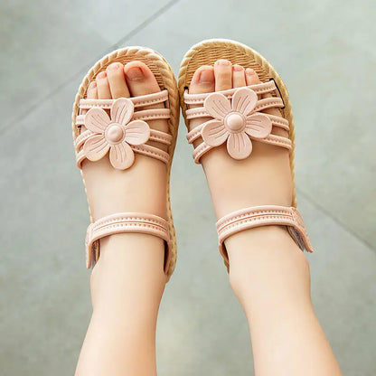 GIRL'S FLOWER PATTERN SANDALS