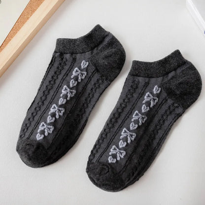 LADIES CUTE BOW PATTERN COTTON SOCKS