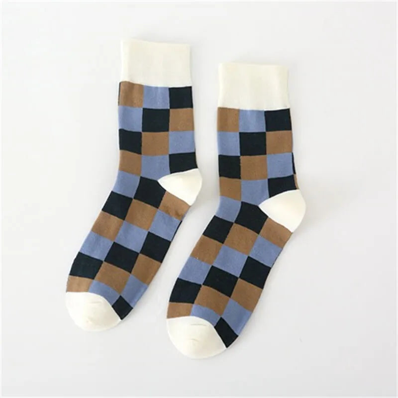 MEN'S BREATHABLE PLAID SOCKS