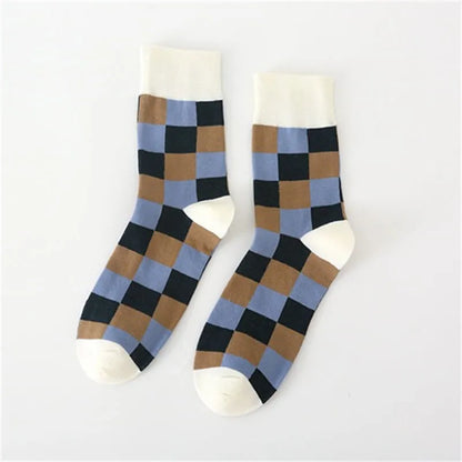 MEN'S BREATHABLE PLAID SOCKS