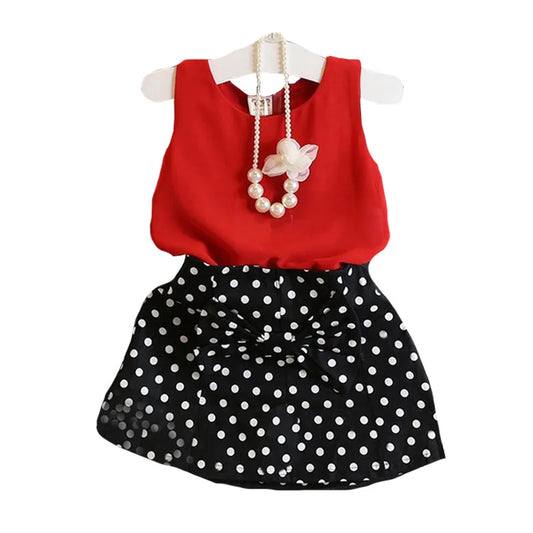 GIRL'S TANK TOP AND SKIRT 2PCS SET