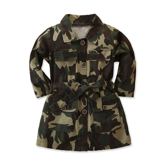 GIRL'S CAMOUFLAGE LONG SLEEVE DRESS