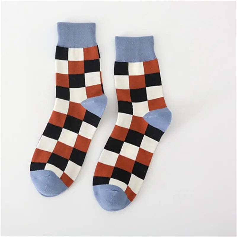 MEN'S BREATHABLE PLAID SOCKS