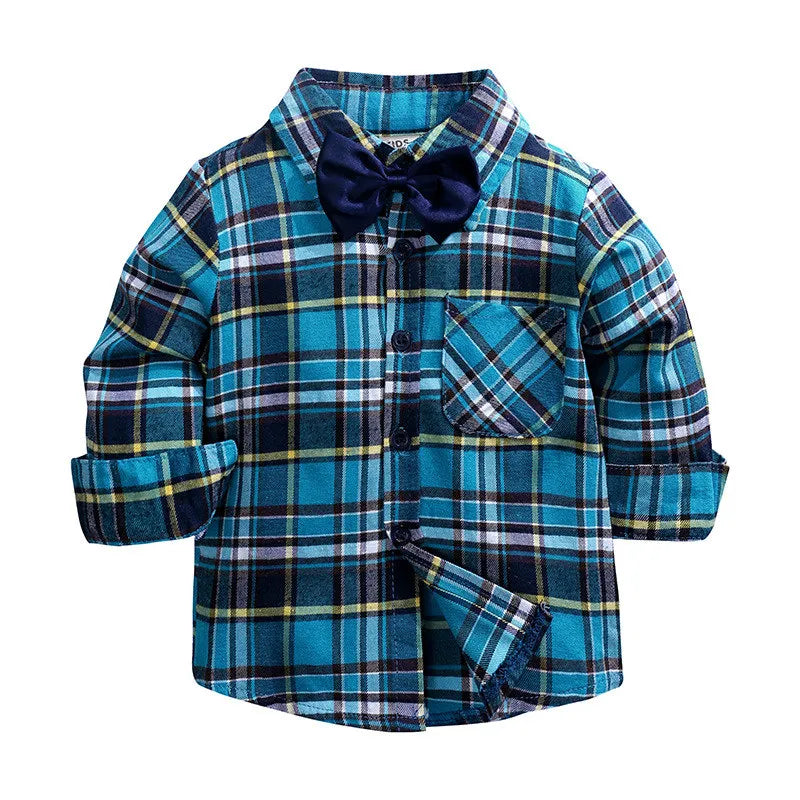 BOY'S PLAID TIE SHIRT