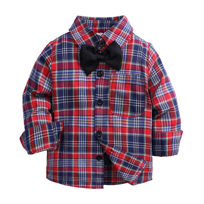 BOY'S PLAID TIE SHIRT