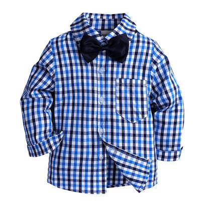 BOY'S PLAID TIE SHIRT