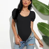 LADIES U-NECK PUFF SLEEVE BODYSUITS