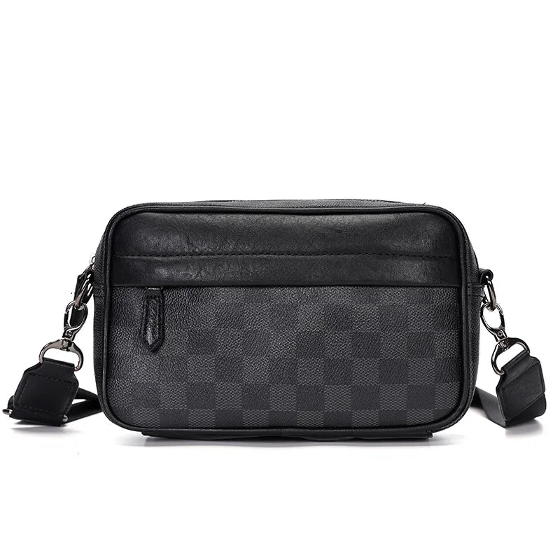 MEN'S PLAID PRINT CROSSBODY BAG