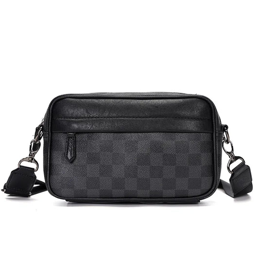 MEN'S PLAID PRINT CROSSBODY BAG
