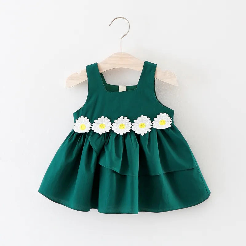 GIRL'S SLEEVELESS FLOWER DRESS