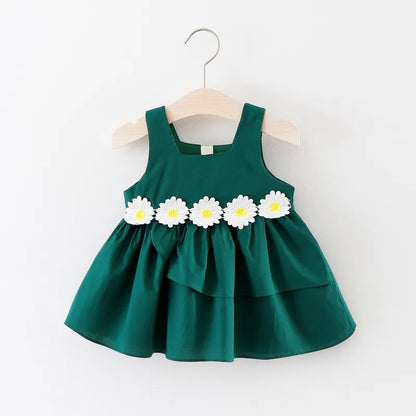 GIRL'S SLEEVELESS FLOWER DRESS