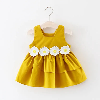 GIRL'S SLEEVELESS FLOWER DRESS