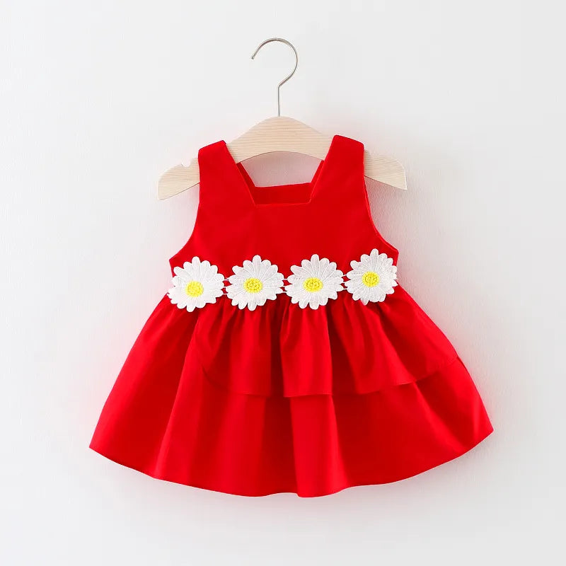 GIRL'S SLEEVELESS FLOWER DRESS