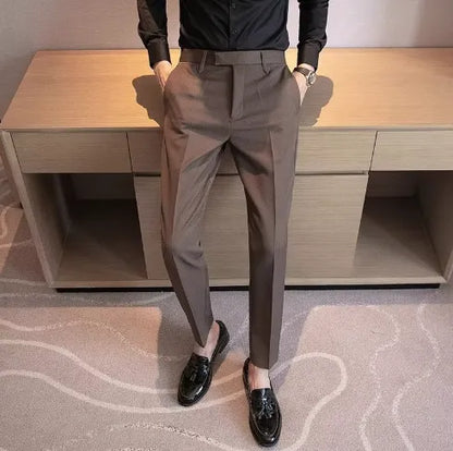 MEN'S HIGH WAIST STRAIGHT TROUSERS