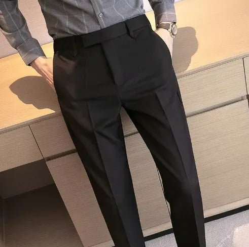 MEN'S HIGH WAIST STRAIGHT TROUSERS