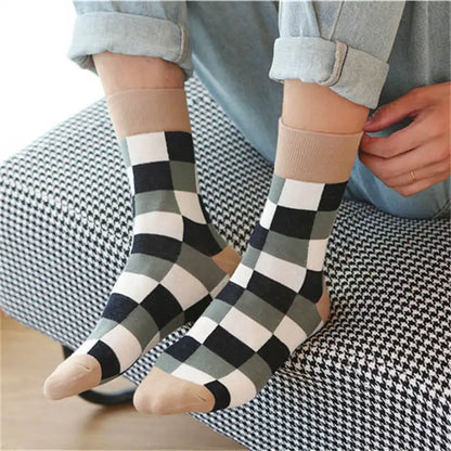 MEN'S BREATHABLE PLAID SOCKS