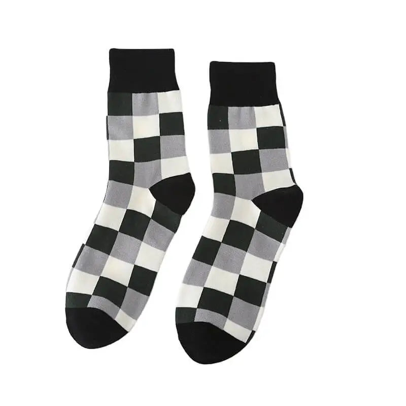 MEN'S BREATHABLE PLAID SOCKS