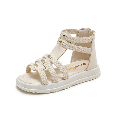 GIRL'S OPEN TOE FLAT PRINCESS SANDALS