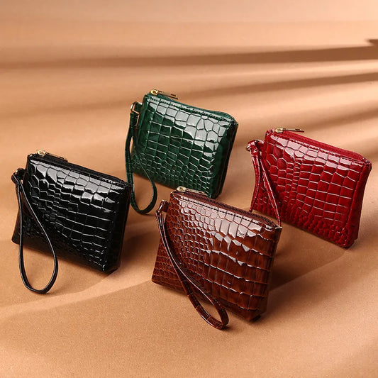 LADIES CROCODILE MINI ZIP PU WALLET