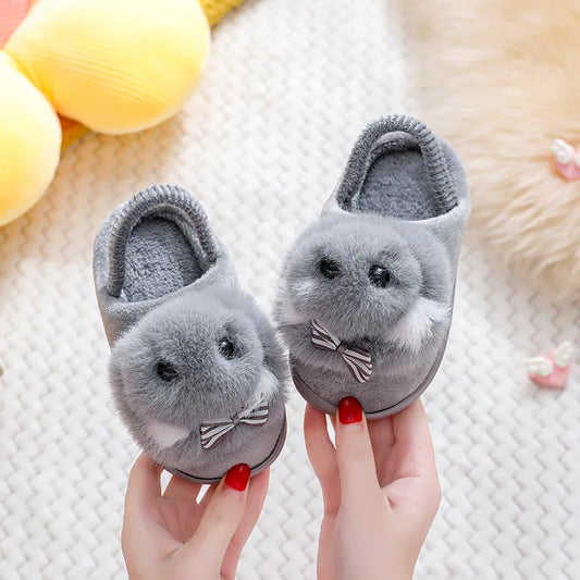 GIRL'S CARTOON RABBIT FLEECE BEDROOM SLIPPERS