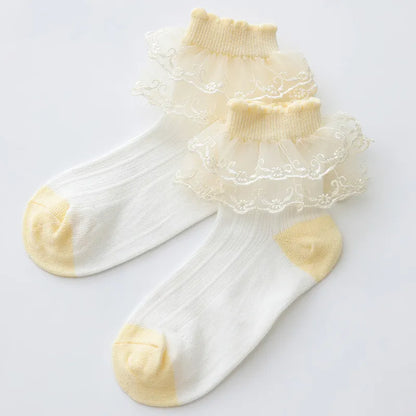 GIRL'S LACE BREATHABLE SOCKS