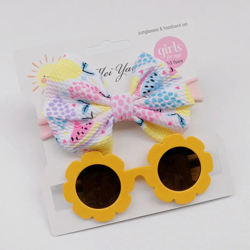 GIRL'S  HEADBAND & SUNGLASSES 2 PCS SET