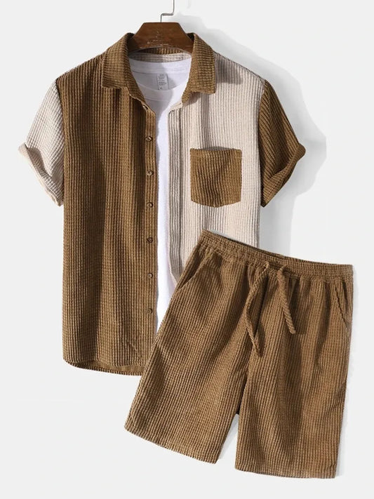 MEN'S CORDUROY SHORT SLEEVE 2PCS SET