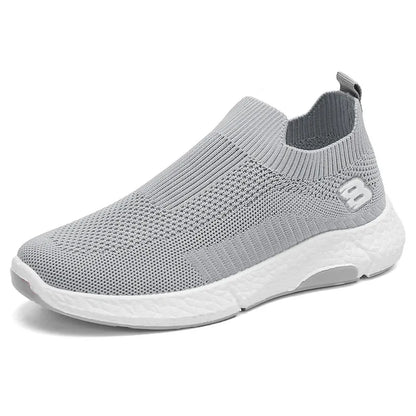 LADIES SLIP ON FLY WOVEN BREATHABLE SNEAKERS