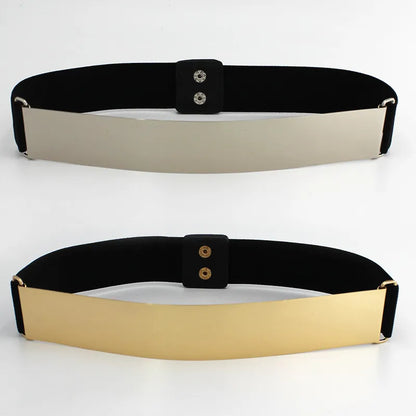 LADIES METAL DECOR ELASTIC BELT