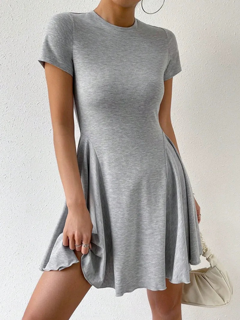 LADIES SUMMER CREWNECK ELEGANT DRESS