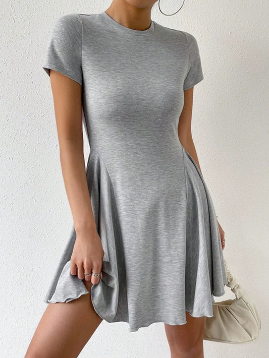 LADIES SUMMER CREWNECK ELEGANT DRESS