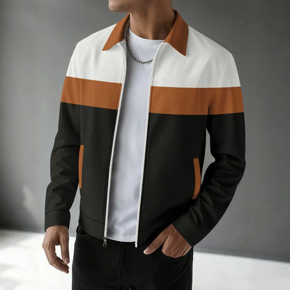 MEN'S SPRING WAFFLE LAPEL LONG-SLEEVE JACKET