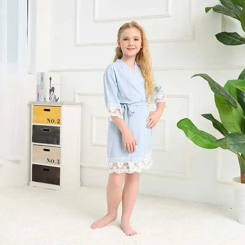 GIRL'S SOLID SIMPLE ROBE LOOSE PYJAMAS
