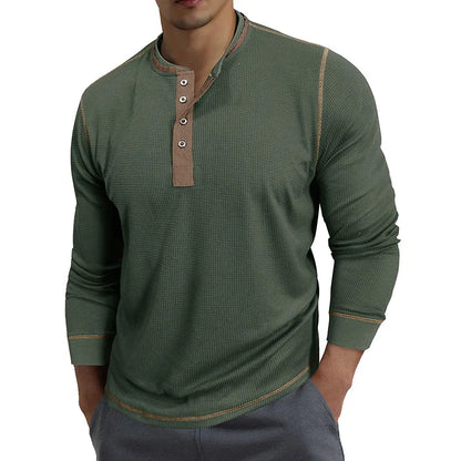 MEN'S FASHION CONTRAST LONG-SLEEVE T-SHIRT