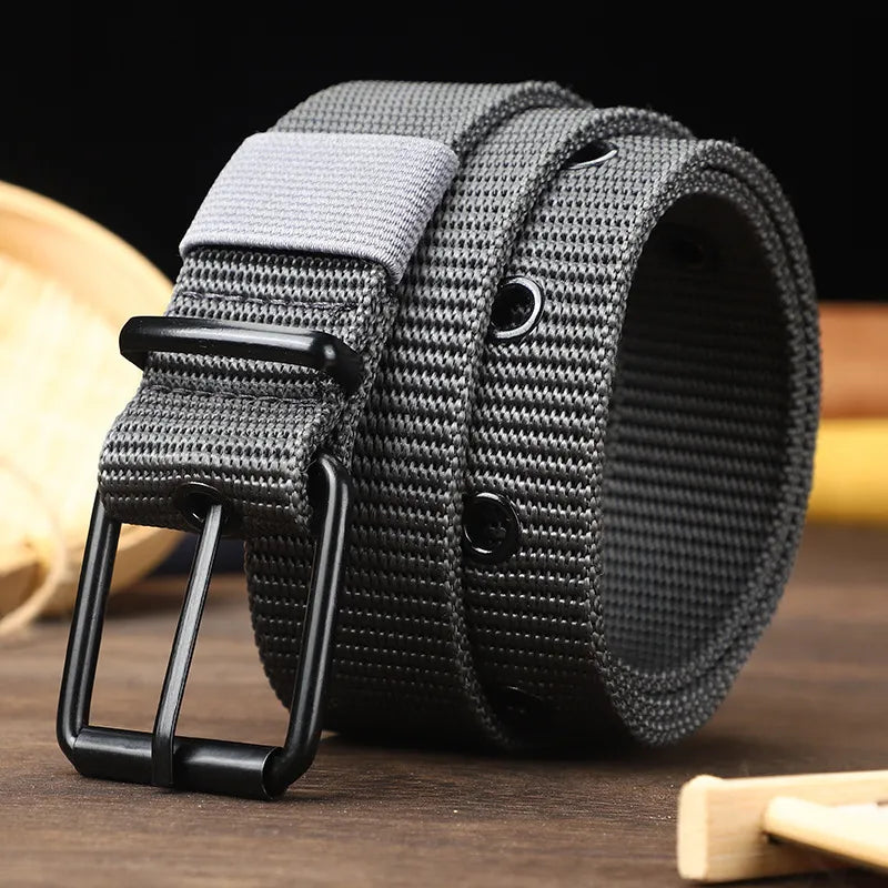 MEN'S CASUAL SQUARE PIN BUCKLE CANVAS BELT