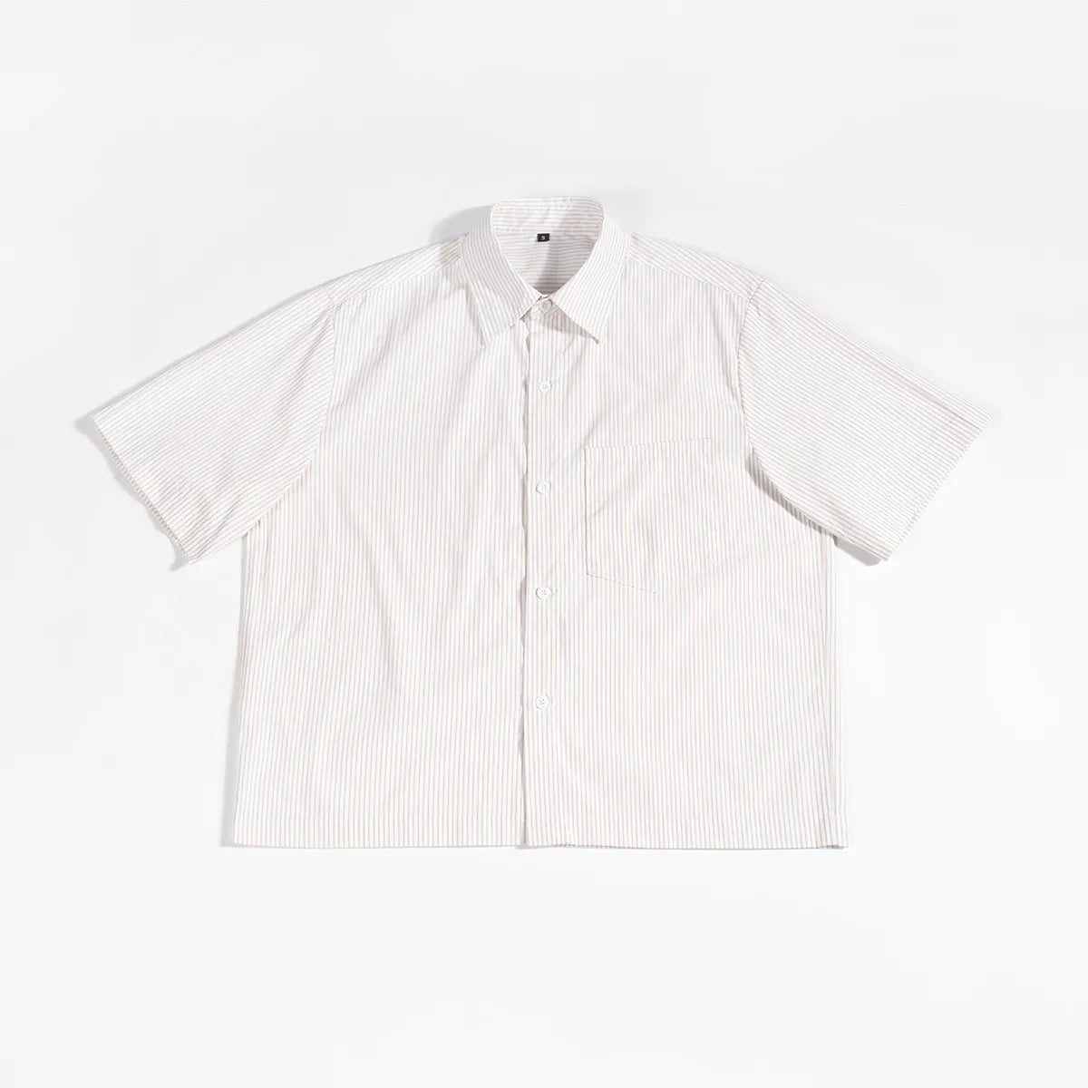MEN'S CASUAL STRIPE LAPEL SHORT-SLEEVE LOOSE  SHIRT