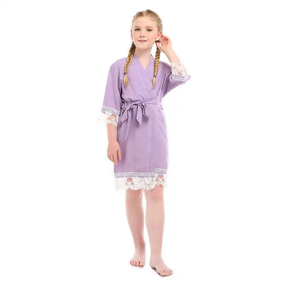 GIRL'S SOLID SIMPLE ROBE LOOSE PYJAMAS