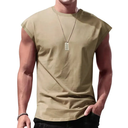 MEN'S CASUAL SOLID SLEEVELESS LOOSE TANK TOP