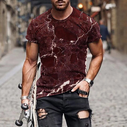 MEN'S CASUAL 3D TIE-DYE PLUS SIZE SHORT-SLEEVE T-SHIRT