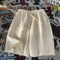MEN'S CASUAL LOOSE DRAWSTRING WAFFS SHORTS